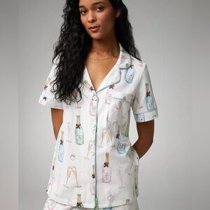 BedHead White Pajama Set with Colorful Bottle Print